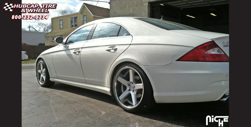 vehicle gallery/mercedes benz cls550 niche nurburg m880 20x85  Matte Black / Black Stainless wheels and rims